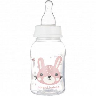 Бутылочка для кормления Canpol babies HAPPY ANIMALS с узким горлышком 120 мл., 0+ мес. (11/851) pink new