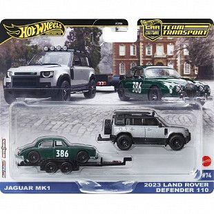 Машинка Hot Wheels Premium 2 шт. Jaguar MK1 + Land Rover Defender 110 (FLF56 JBM29)