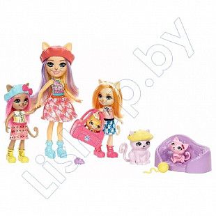 Кукла Enchantimals Семья Сиамских кошек (HCF94 HHC11)