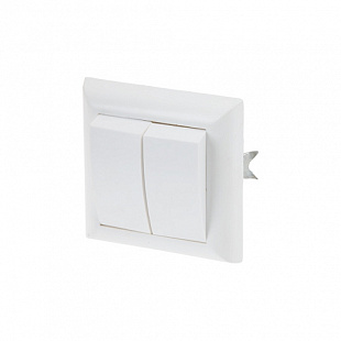 Выключатель Юпитер 2 клавиша Эконом C5 6-105 white JP7411-02