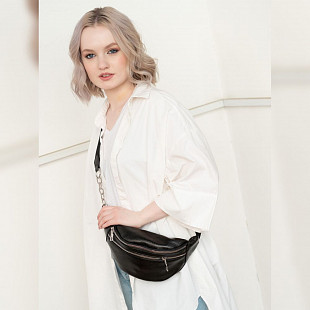 Поясная сумка женская Ors Oro OPS-0158 black