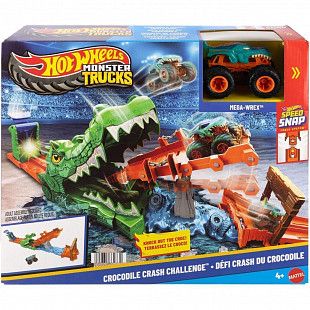 Игровой набор Hot Wheels Monster Trucks Crocodile Crash Challenge (JJN45)