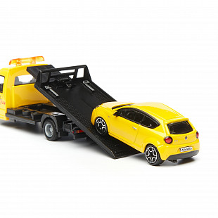 Масштабная модель автомобиля Bburago Street Fire Эвакуатор и Alfa Romeo MiTo 1:43 (18-31400) Black/Yellow
