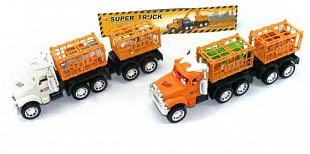 Инерционная машинка Shantou Gepai SUPER TRUCK с животными 98-79-80 white