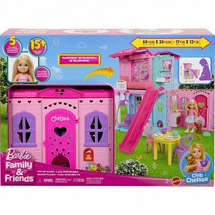 Кукла Barbie Family & Friends Chelsea Pop-Up House (JFW49)