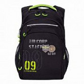 Рюкзак школьный GRIZZLY RB-050-2 /1 black/light green
