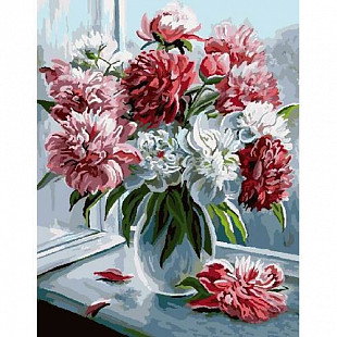 Картина по номерам Picasso Пионы на окне PC4050243