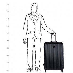 Чемодан средний Polar 25" 3-ой Р1145 black