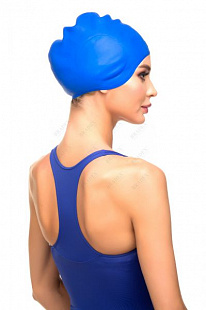 Шапочка для плавания силиконовая с выемками для ушей Bradex SF 0301 Blue