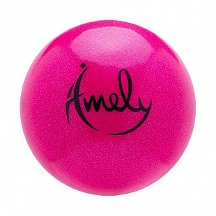Мяч для художественной с насыщенными блестками Amely AGB-303 19 см pink
