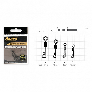 Вертлюг с карабином Akara Quick Snap Swivel