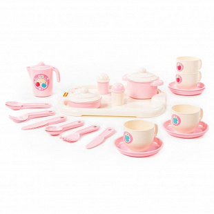 Набор детской посуды Полесье "Хозяюшка" с подносом на 4 персоны (V6) (29 элементов) 80479