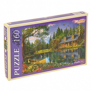 Пазлы Рыжий Кот Дом на берегу озера МГ160-4038