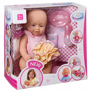 Кукла Shenzhen Toys закрывающиеся глаза, двигает ручками и ножками, с горшком и памперсом 8007-441