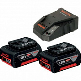 Комплект Bosch аккумуляторы 18.0 В GBA18 V 2 шт + зарядное устройство GAL 18-40 1600A019S0