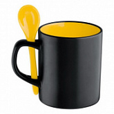 Кружка с ложечкой 300мл 8740408 Black/Yellow