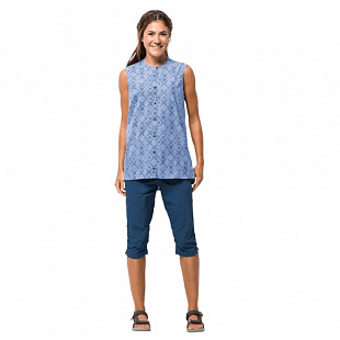 Рубашка женская Jack Wolfskin Sonora Maori Sleeveless W shirt blue all over