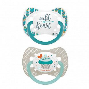 Пустышка Canpol babies Wild Nature Силиконовая Симметричная 18+ мес., 2 шт. (23/956) grey