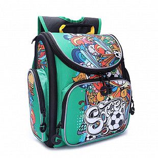 Рюкзак школьный GRIZZLY RA-970-6 /2 green/black