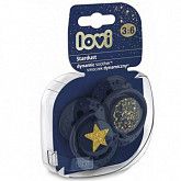 Пустышка силиконовая LOVI  Stardust симметричной формы, динамическая, 3-6 мес., 2шт. (22/893_blue)