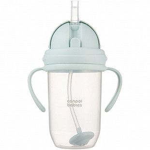 Поильник непроливающий Canpol babies с трубочкой и утяжелителем 270 мл 6+ (56/623_gre) green
