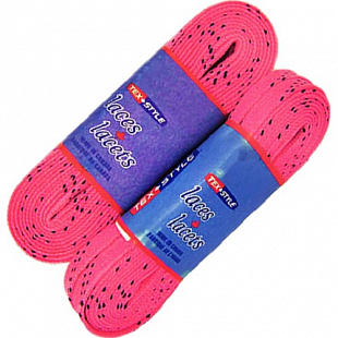 Пара шнурков для коньков с пропиткой Tex Style Pink W929