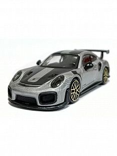 Машинка Bburago 1:43 Porsche 911 GT2 RS (18-30000/18-30388) silver/black