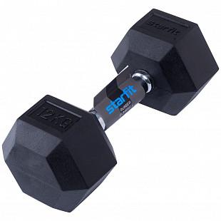 Гантель гексагональная Starfit Pro DB-301 обрезиненная 12 кг black