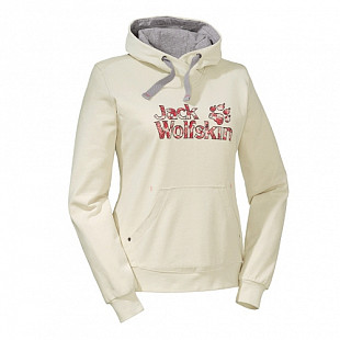 Джемпер женский Jack Wolfskin High Density Logo Hoody Women white