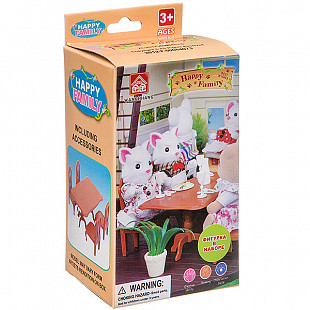 Игровой набор Happy Family 012-01B с фигуркой зверюшки, кухня