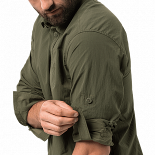 Рубашка мужская Jack Wolfskin Lakeside Roll-Up Shirt M woodland green