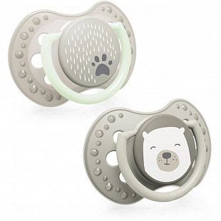 Пустышка силиконовая 0-3 мес. симметричной формы, динамическая LOVI Buddy Bear (22/863) 2 шт.