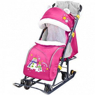 Санки-коляска Nika Детям 7-6 Снеговик НД7-6 pink