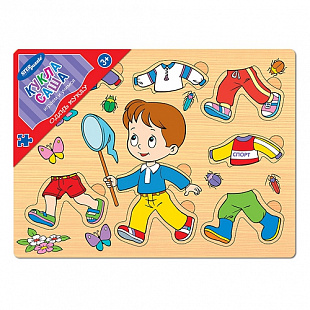 Игра из дерева Step Puzzle Одень куклу Кукла Саша SP-89304