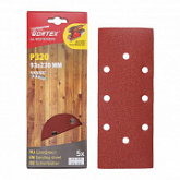 Шлифлист для дерева самозакрепляющийся Wortex 9,3x23 см Р320 (5 штук) WSS11320E519