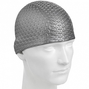 Шапочка для бассейна (плавания) женская Mad Wave Silicone Bubble silver