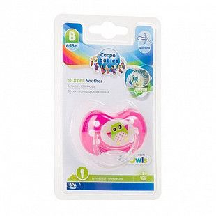 Пустышка Canpol babies Owls Силиконовая Симметричная 6-18 мес. (22/569) pink