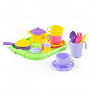 Набор детской посуды Полесье с подносом 4046