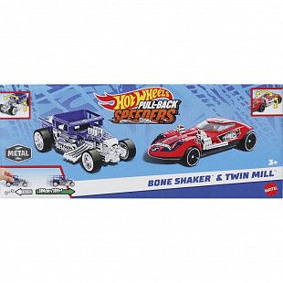Игровой набор Hot Wheels Pull-Back Speeders Bone Shaker Twin Mill (HPR91 HPR92)