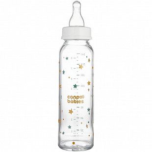 Стеклянная бутылочка для кормления Canpol babies TOYS с узким горлышком 240 мл., 12 мес.+ (42/201_white)