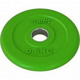 Диск обрезиненный Starfit BB-201 (0,5 кг) green