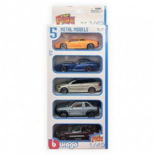 Набор из пяти машинок Bburago 1:43 Street Fire №2 (18-30005)