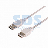 Шнур USB-A штекер - USB-A гнездо 1,8 м white 18-1114