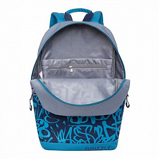 Городской рюкзак GRIZZLY RQ-010-2 /3 grey/blue/light blue