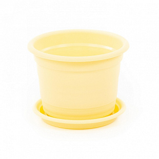 Горшок цветочный Полесье Ксения №3 с поддонником 0,75л 73792 Yellow
