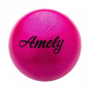 Мяч для художественной гимнастики Amely с блестками AGB-103 15 см pink