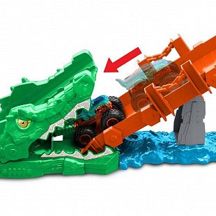 Игровой набор Hot Wheels Monster Trucks Crocodile Crash Challenge (JJN45)