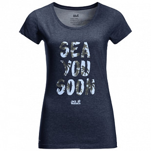 Футболка женская Jack Wolfskin Sea You Soon T W midnight blue