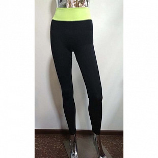 Легинсы спортивные женские Zez Sport DS008 black  \ green