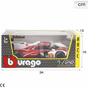Машинка Bburago 1:24 Porsche 963 (2024) (18-28042) #6 Qatar Race